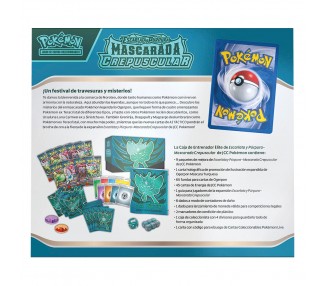 Estuche juego cartas coleccionables Mascarada Crepuscular Escarlata y Purpura Pokemon Español