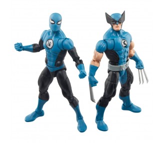 Blister 2 figuras Wolverine Spiderman Los 4 Fantasticos Marvel