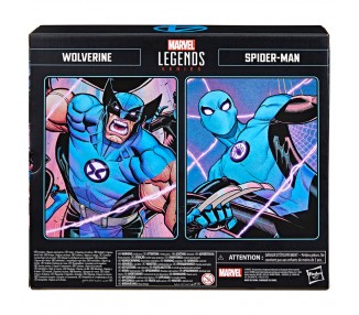 Blister 2 figuras Wolverine Spiderman Los 4 Fantasticos Marvel