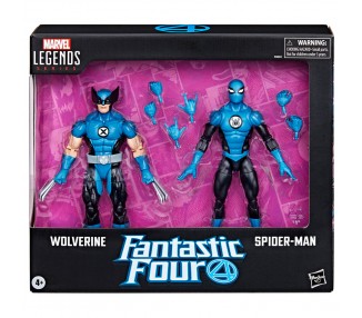 Blister 2 figuras Wolverine Spiderman Los 4 Fantasticos Marvel