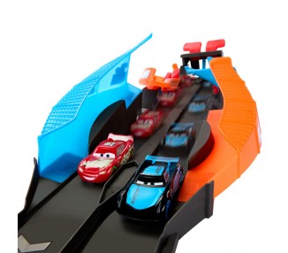 Pista Glow Race Lanza y Cruza Cars Disney Pixar