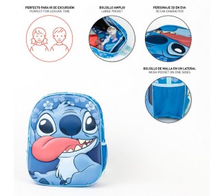 Mochila 3D Stitch Disney 31cm