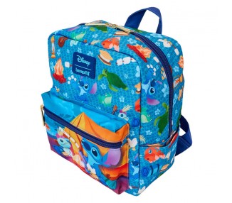Mochila nylon Camping Cuties Stitch Disney Loungefly 24cm