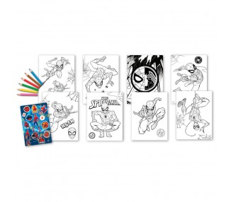 Set colorear + cuaderno Spiderman Marvel