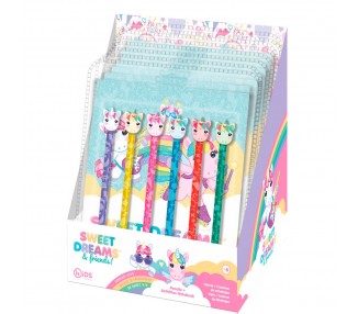 Set papeleria cuaderno + 6 lapices Sweet Dreams
