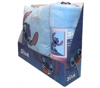 Set manta polar + cojin Stitch Disney