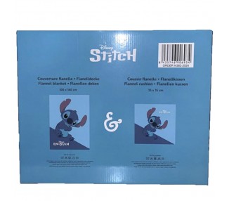 Set manta polar + cojin Stitch Disney