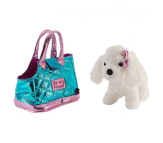 Bolso mano + peluche Azul perro Didi 28cm