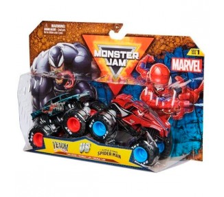 Blister 2 coches Spiderman vs Venom Marvel Monster Jam