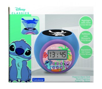 Reloj alarma proyector Stitch Disney