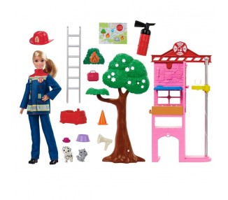 Muñeca Bombera estacion de bomberos Barbie