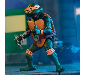Figura Ultimate Michelangelo VHS Cartoon Tortugas Ninja 18cm