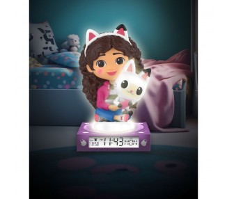 Lampara 3D con despertador La Casa de Muñecas de Gabby