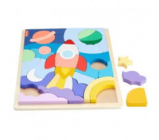 Puzzle Espacio madera 42pzs