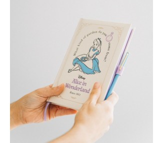 Cuaderno A5 premium + boligrafo Alicia en el Pais de las Maravillas Disney