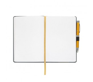 Cuaderno A5 premium + boligrafo proyector Real Madrid