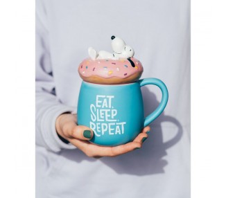 Taza 3D Eat Sleep Repeat Snoopy 500ml