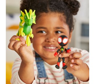 Figura Miles Spin Morales & Marvels Electrosaurus Spidey and his Amazing Friends Marvel