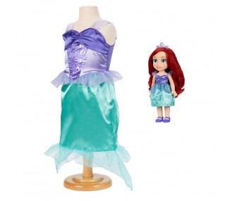 Muñeca Ariel + Disfraz La Sirenita Disney 38cm