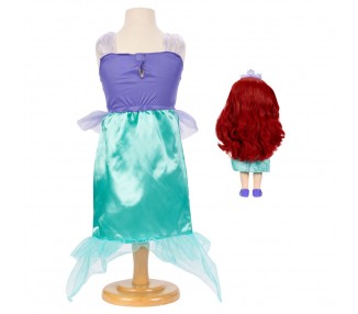Muñeca Ariel + Disfraz La Sirenita Disney 38cm