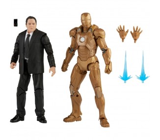 Set 2 figuras Happy Hogan and Iron Man Mark XXI Iron Man 3 The Infinity Saga Marvel 15cm