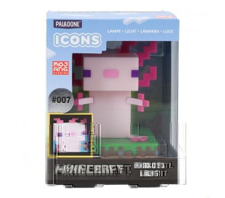 Lampara Icons Ajolote Minecraft 12cm