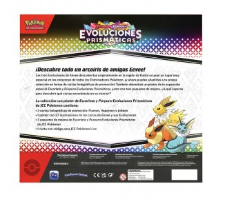 Blister juego cartas coleccionables Poster collection Evoluciones Prismaticas Pokemon Español