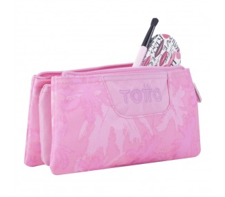 Portatodo Palmeras Rosas triple