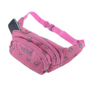 Riñonera Gancho Corazones rosa