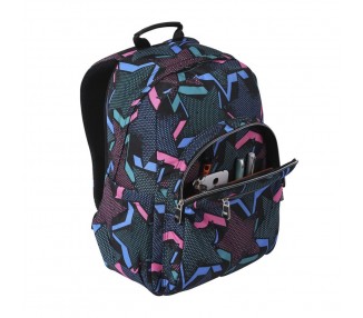 Mochila Lety Black Acuareles 44cm