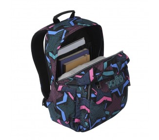 Mochila Lety Black Acuareles 44cm