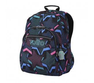 Mochila Lety Black Acuareles 44cm