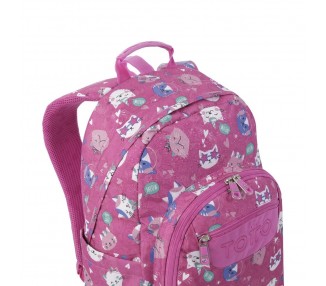 Mochila Fiesta Gatitos Acuareles 44cm