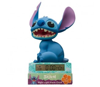 Lampara 3D con despertador Stitch Disney
