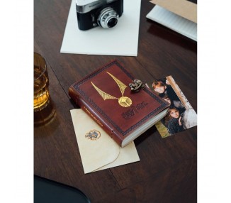 Cuaderno cuero Snitch Dorada Harry Potter