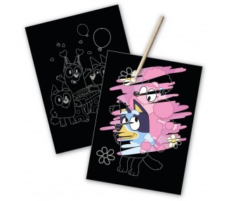 Set papeleria Scratch Art Bluey