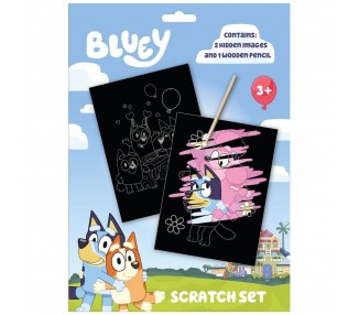 Set papeleria Scratch Art Bluey