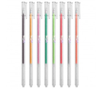 Cuaderno para colorear + 8 Boligrafos de gel metalicos Wow Generation