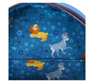 Mochila 70th Anniversary La Dama y el Vagabundo Disney Loungefly 26cm