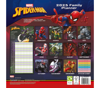 Calendario planificador familiar Spiderman Marvel
