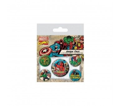 Pack De Chapas Marvel Retro Spiderman