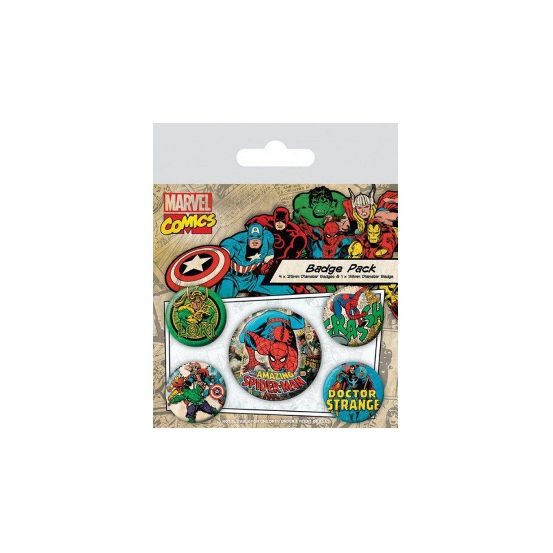 Pack De Chapas Marvel Retro Spiderman