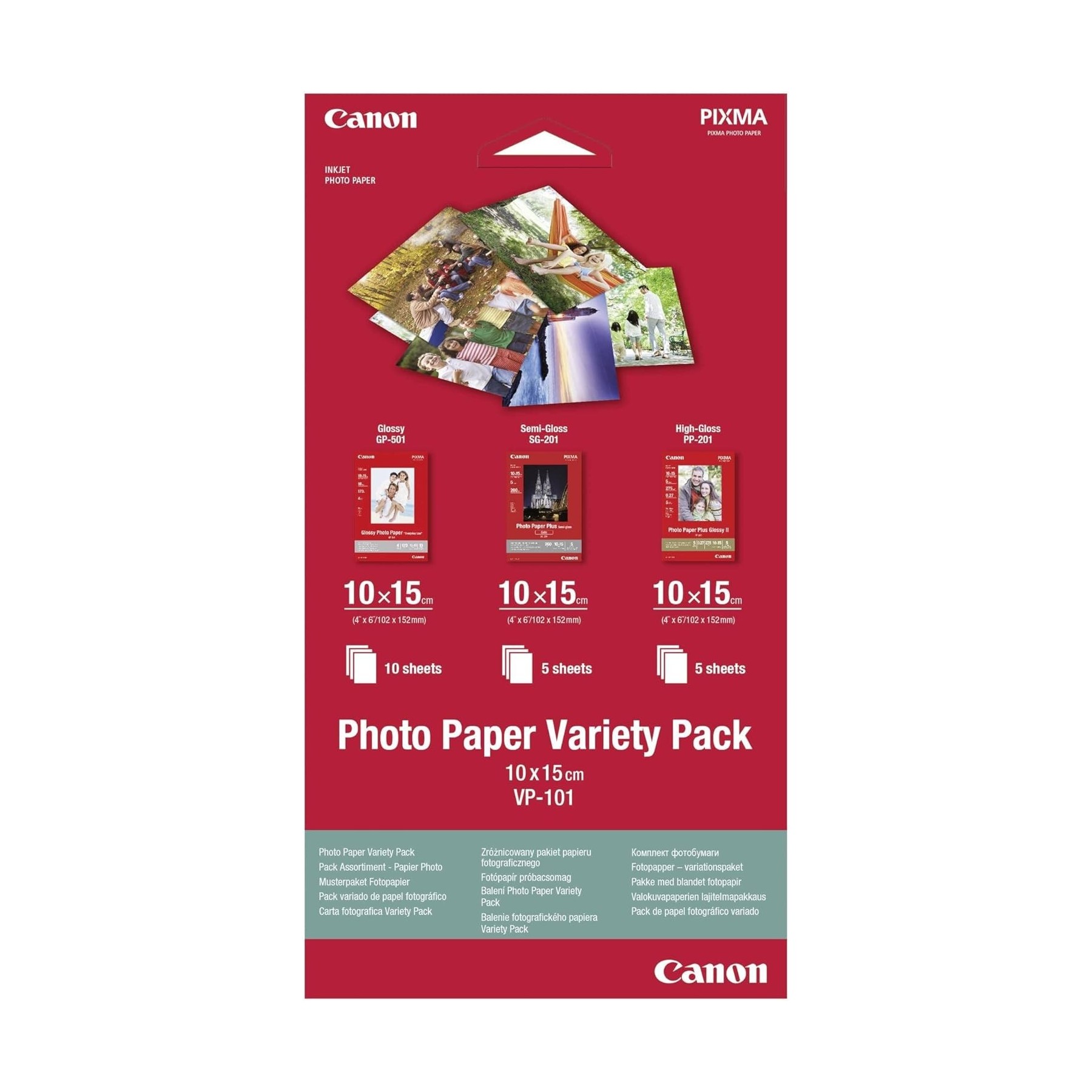 Pack Papel Fotografico Canon Vp - 101 - 10H Gp - 501 10X15 -