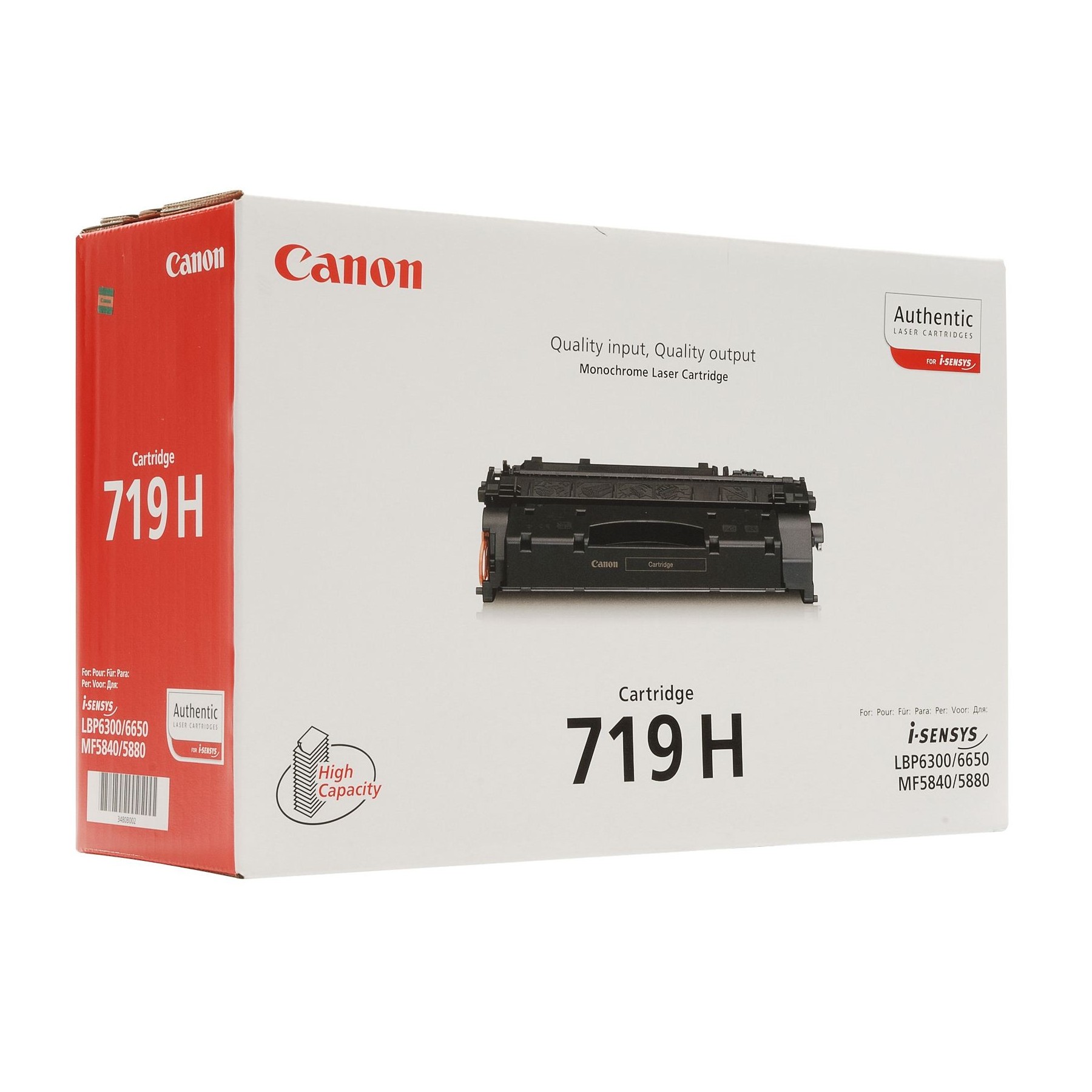 Toner Canon 719 H Negro 6400 Paginas Lbp6300 -  Lbp6650 -  M