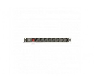 Regleta Rack Gembird 1U 16A 8 Tomas Negro 3 M Con Interrupto