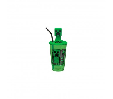 Vaso Caña Topper 3D Minecraft 500Ml