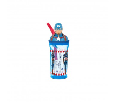 Vaso Figura 3D Capitan America Marvel 360Ml 12 Unidades