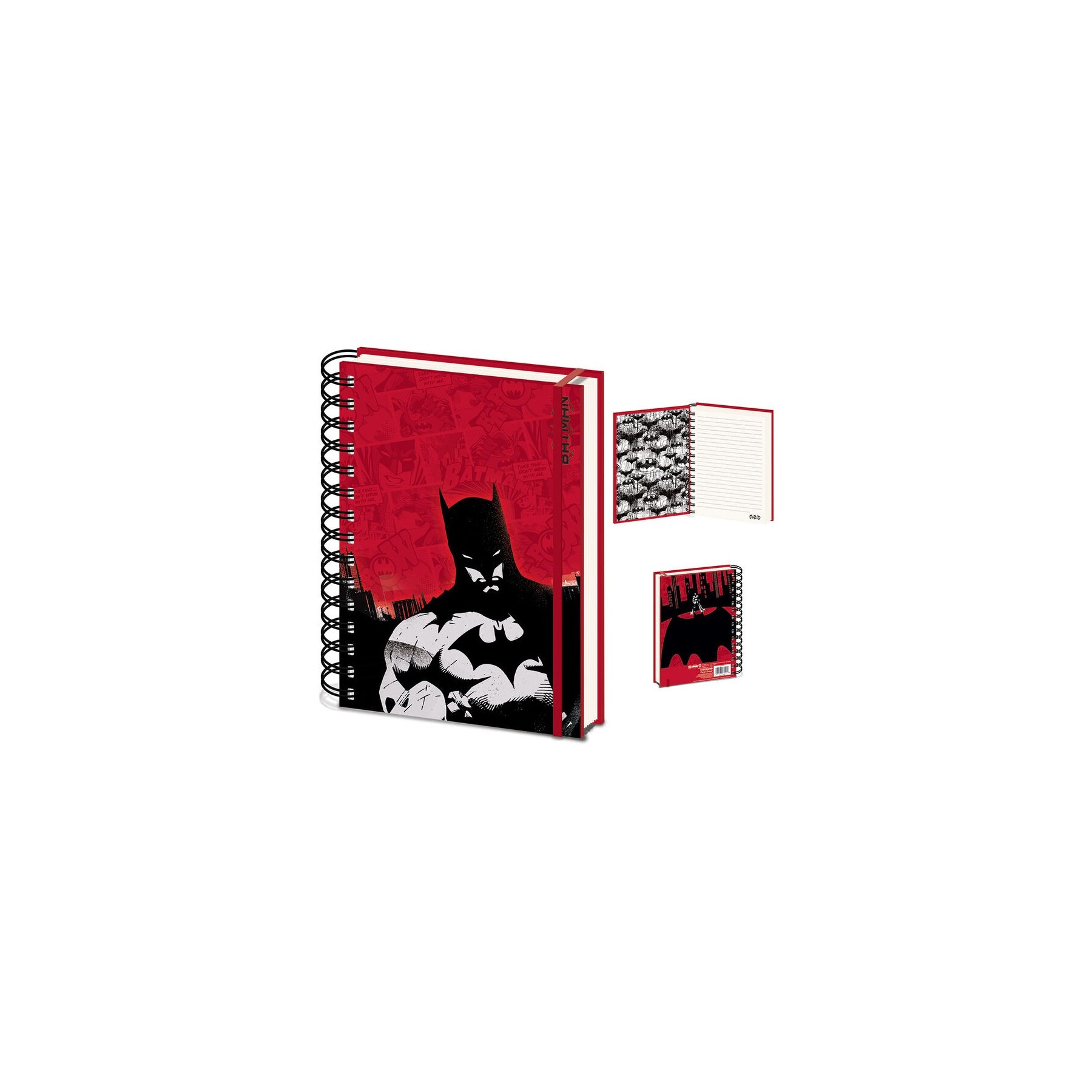 Cuaderno Tapa Dura A5 Dc Comics Batman Rojo