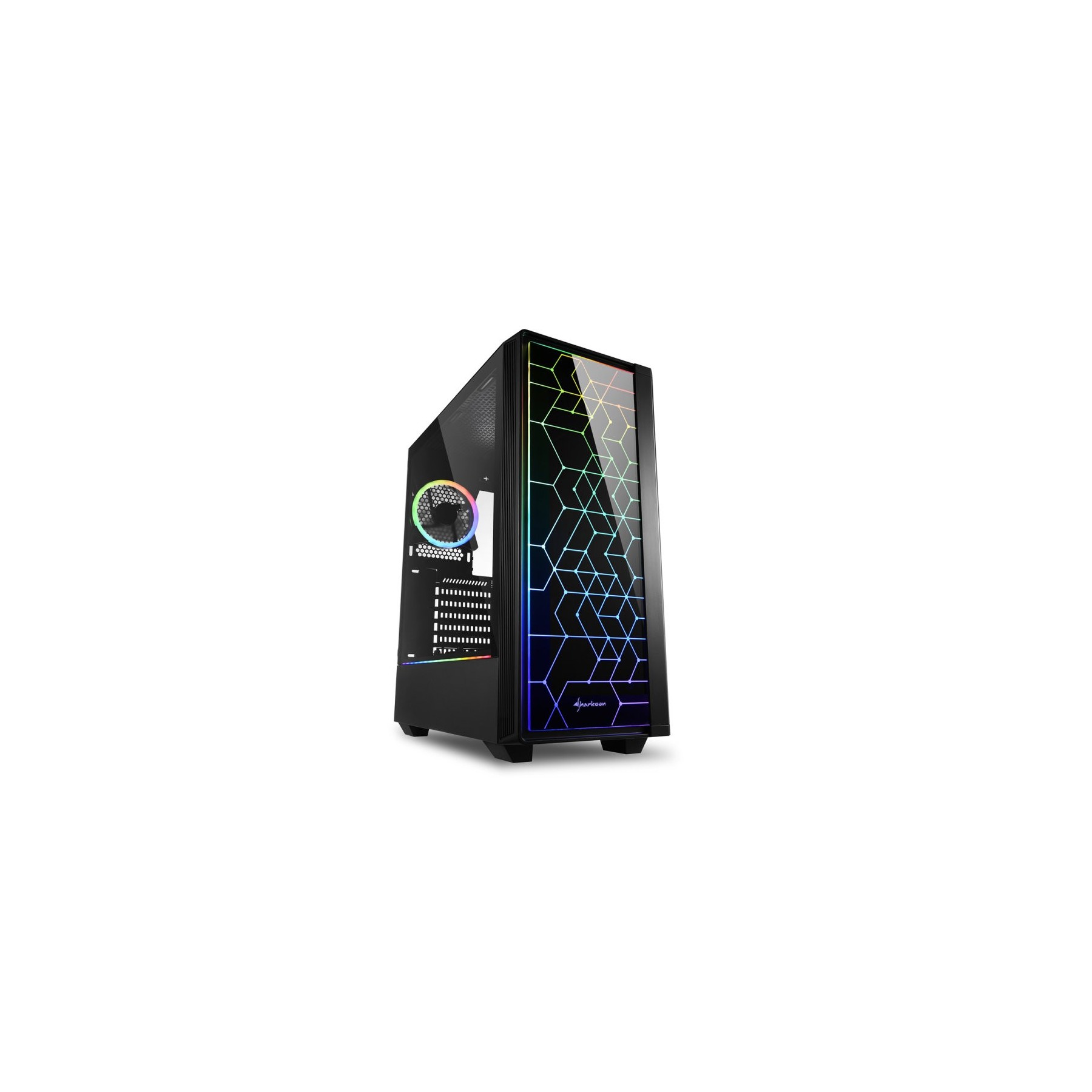 Caja Sharkoon Lit 100 Atx 2Xusb3.0 Rgb Sin Fuente Negro