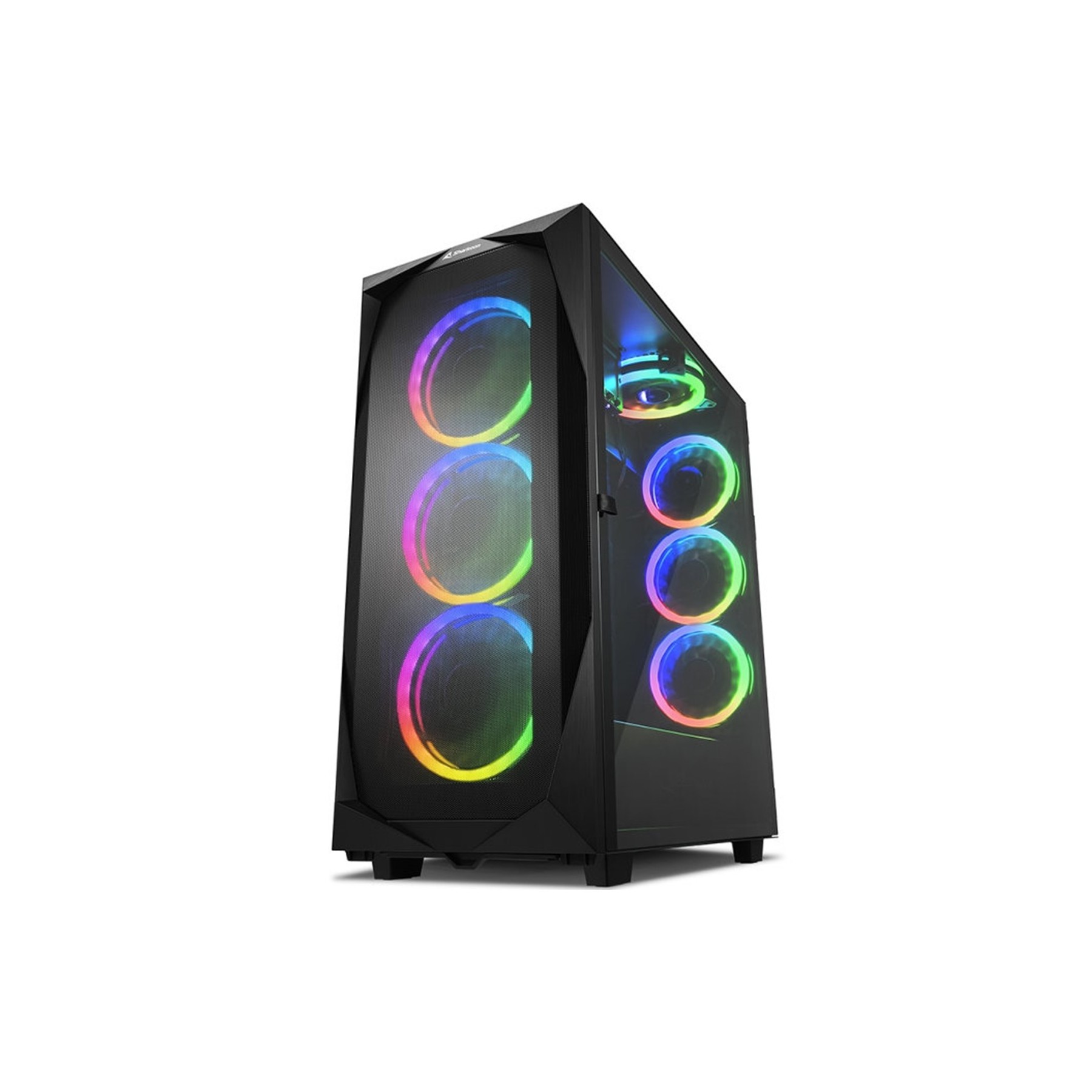 Caja Atx Sharkoon Rev300 2Xusb3.0 Rgb Sin Fuente Negro